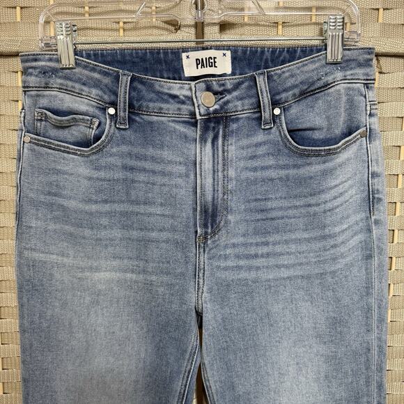 PAIGE Cindy Slit Undone Hem Jeans Women 29 Light MARIENNE Wash Stretch Denim NEW - Picture 3 of 11